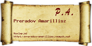 Preradov Amarillisz névjegykártya